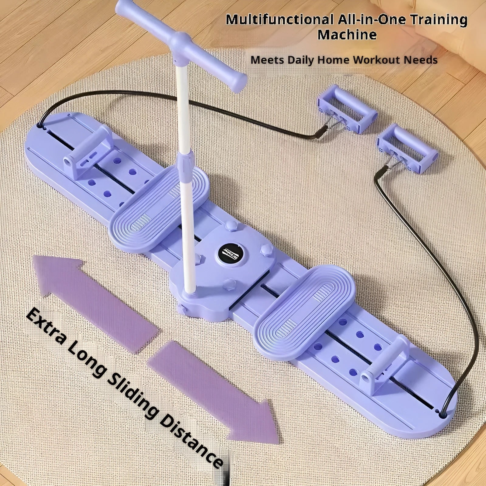 Multifunctional leg pelvic floor muscle trainer skiing machine for home use with mute fitness design, showing basic specification