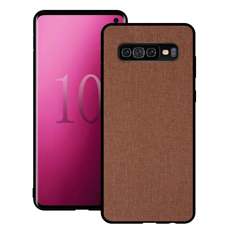 Canvas-style phone case for Samsung Galaxy S series in assorted colours