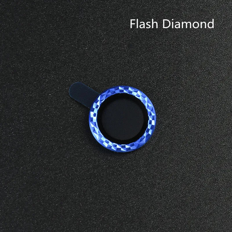Diamond pattern tempered glass lens protector and aluminium ring for iPhone 12 and 11 models