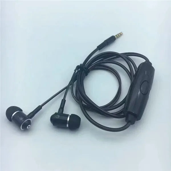 Blue Magic Light LED earphones with glowing EL light strips, showing 3.5mm plug and inline remote with microphone.