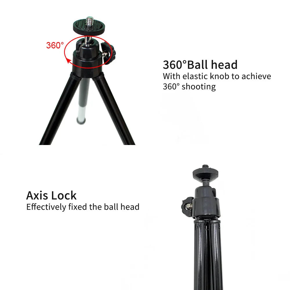 Mini flexible tripod with extendable legs and U-shaped smartphone clip for travel photography