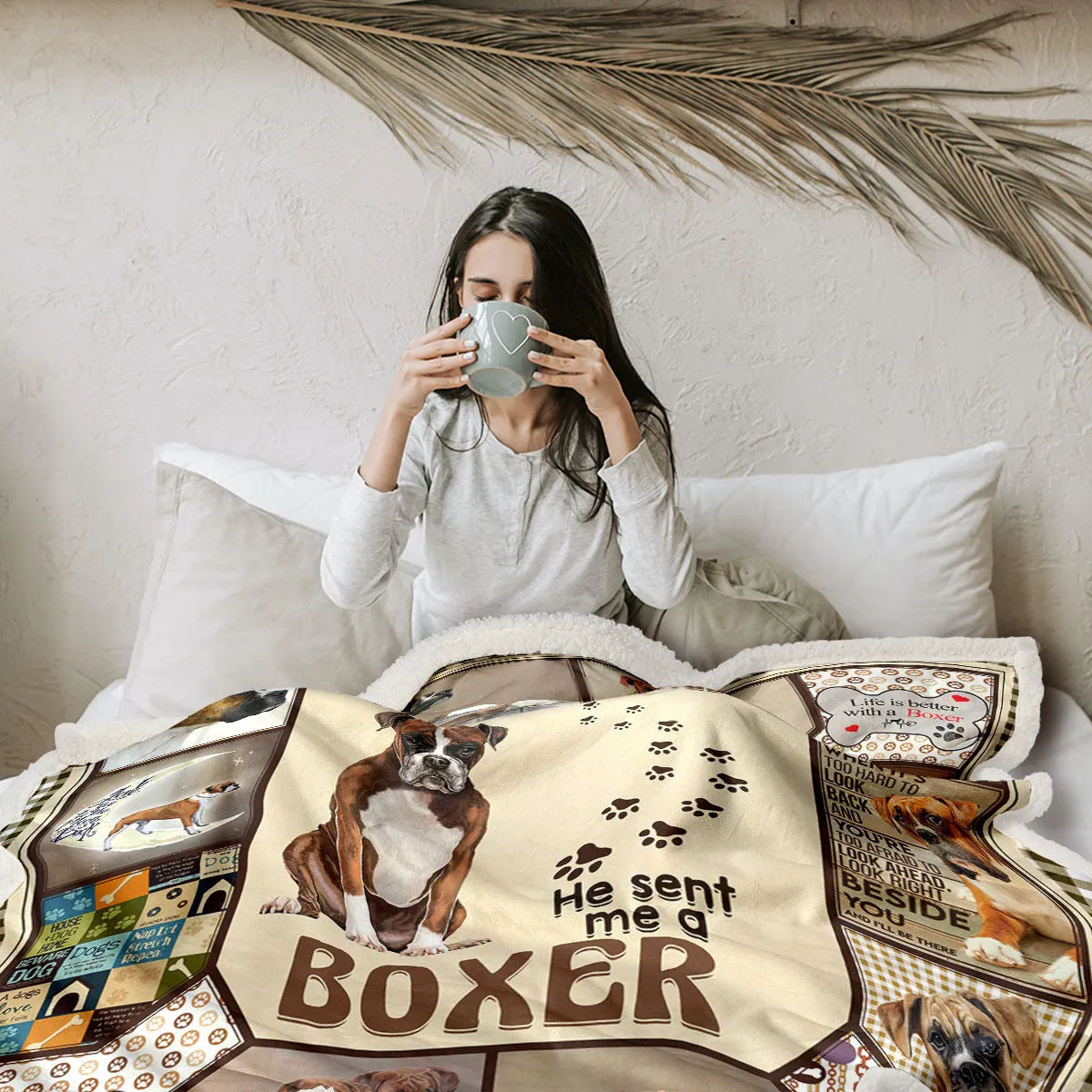 Brown sherpa fleece blanket 150x200cm on a couch, soft and warm for home use