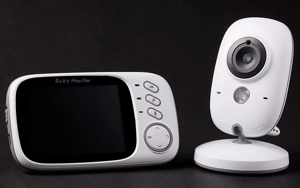 VB603 digital baby monitor showing parent unit with 3.2-inch screen and separate camera unit