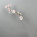 Purple flocking fragrant pea fake flower 63cm artificial silk stem on white background