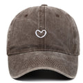 Cotton embroidered adjustable dome cap in black with distressed finish