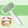 Automatic pet hair removal comb for dogs and cats in blue, grey, green, or pink colour options