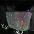 Crystal rhinestone car storage bag with multi-pockets on backseat