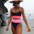Women's solid colour quick-drying swimsuit top and shorts set