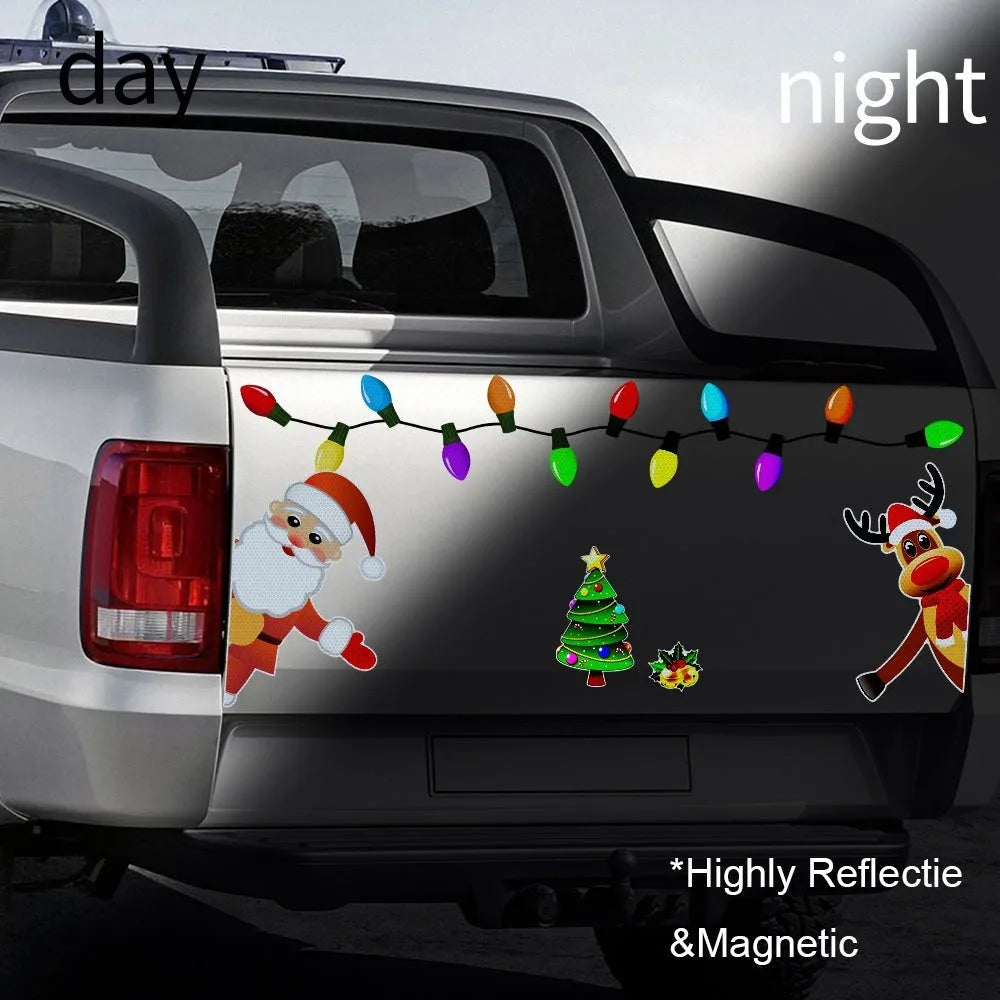 Christmas elk reflective magnetic car decoration sticker in RFM025 colour with cartoon design