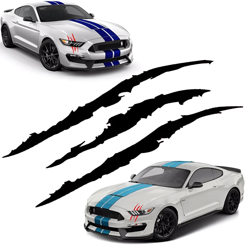 Ghost hand lamp eyebrow PET car sticker, 40cm x 12cm, for body lamp cover in black or blue