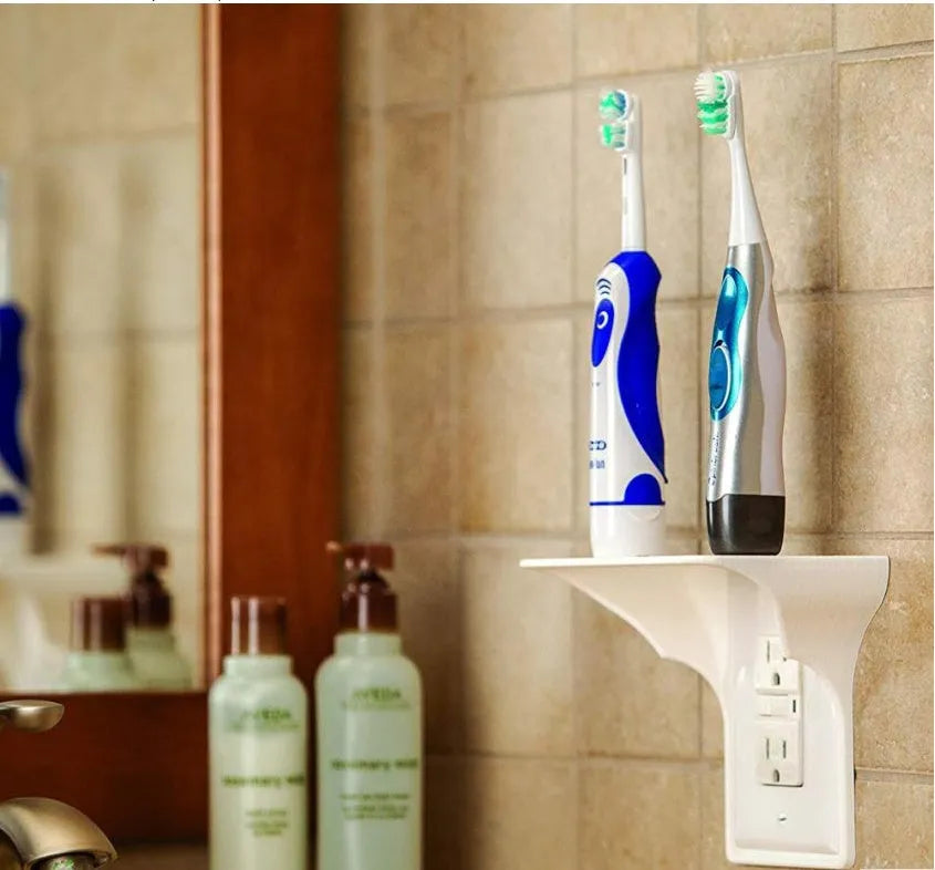 White PP plastic socket rack organiser for tool storage measuring 14cm wide by 10cm deep by 15cm tall
