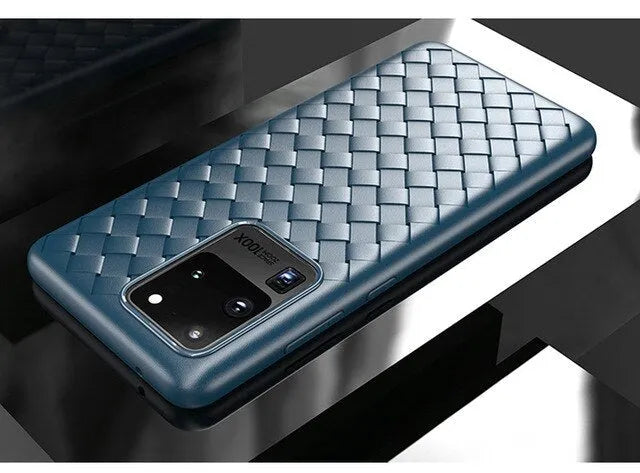 Woven texture TPU phone case for Samsung S20 and Note10 series in pure colour options