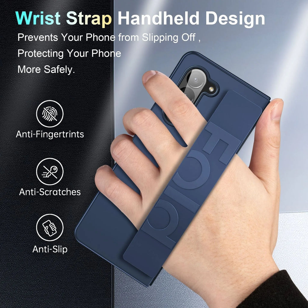 Samsung silicone phone case with elastic wrist strap in black colour