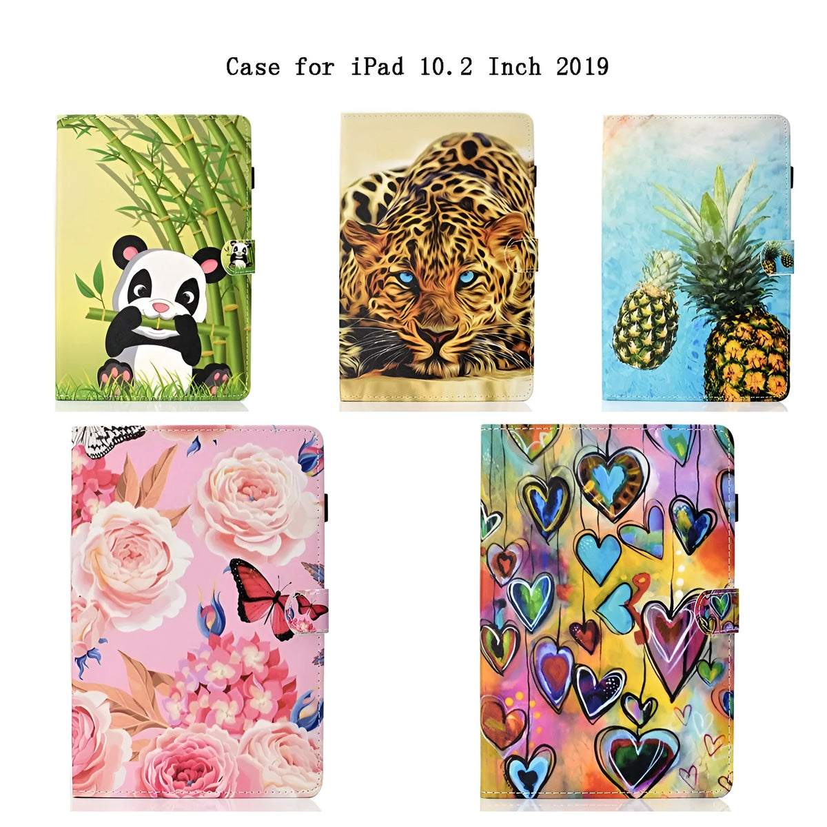 Painted leather case for iPad 10.2 in animal print design, available in multiple colours – PU material back cover