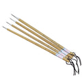 Set of four gold-coloured calligraphy brushes with wolf wool thread and mixed hair tips.