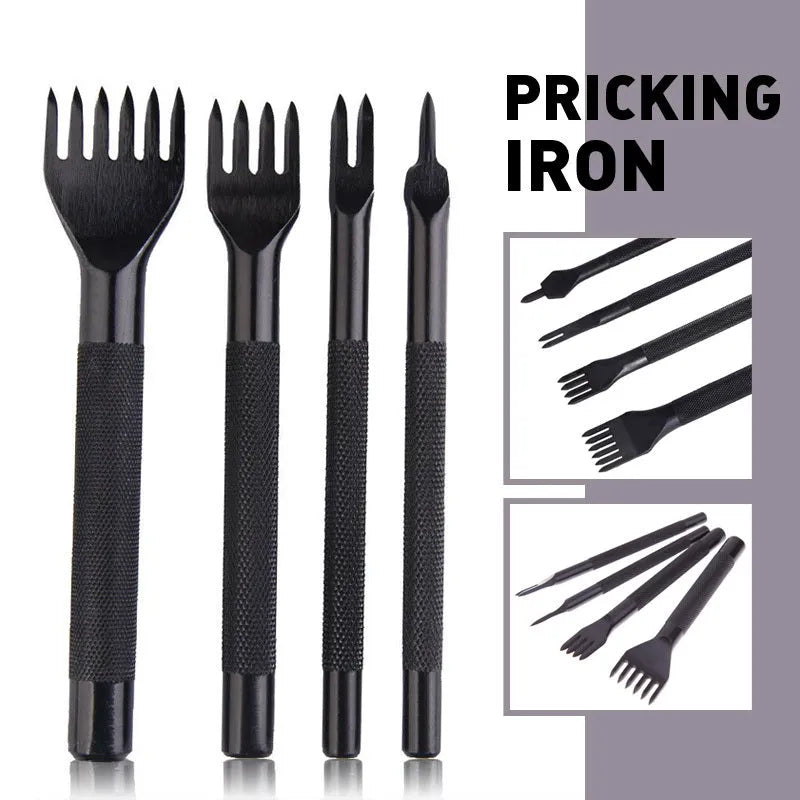 Black diamond tooth leather punch tool with 3mm pitch teeth on white background