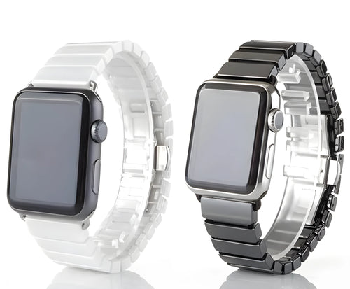 Black ceramic stainless steel Apple Watch band for 38mm and 42mm models