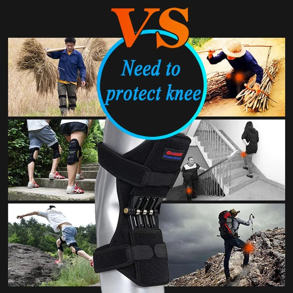 Adjustable knee brace patella support booster with spring mechanism and breathable fabric