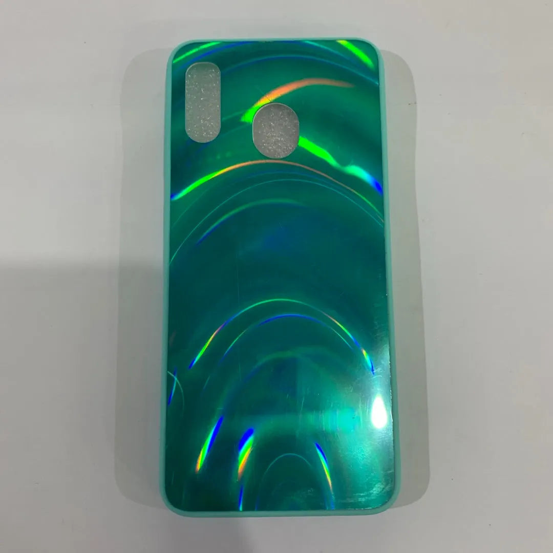 Rainbow mirror TPU PC acrylic glitter phone case in pink, black, silver, purple, red, green, blue for Samsung A20 and iPhone 6