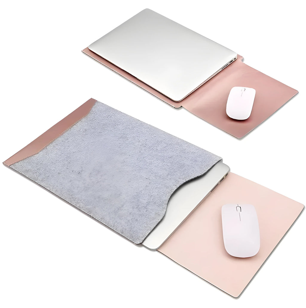 Minimalist laptop sleeve with mousepad in Rose Gold for 13.3 inch MacBook Pro