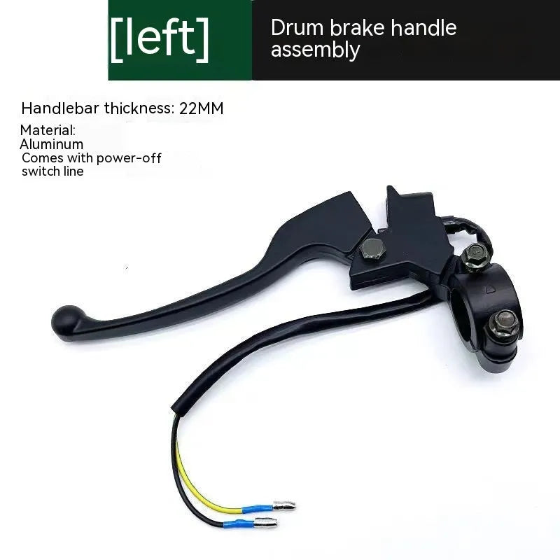 Aluminium alloy belt power off brake handle assembly with 22mm thickness showing switch connection