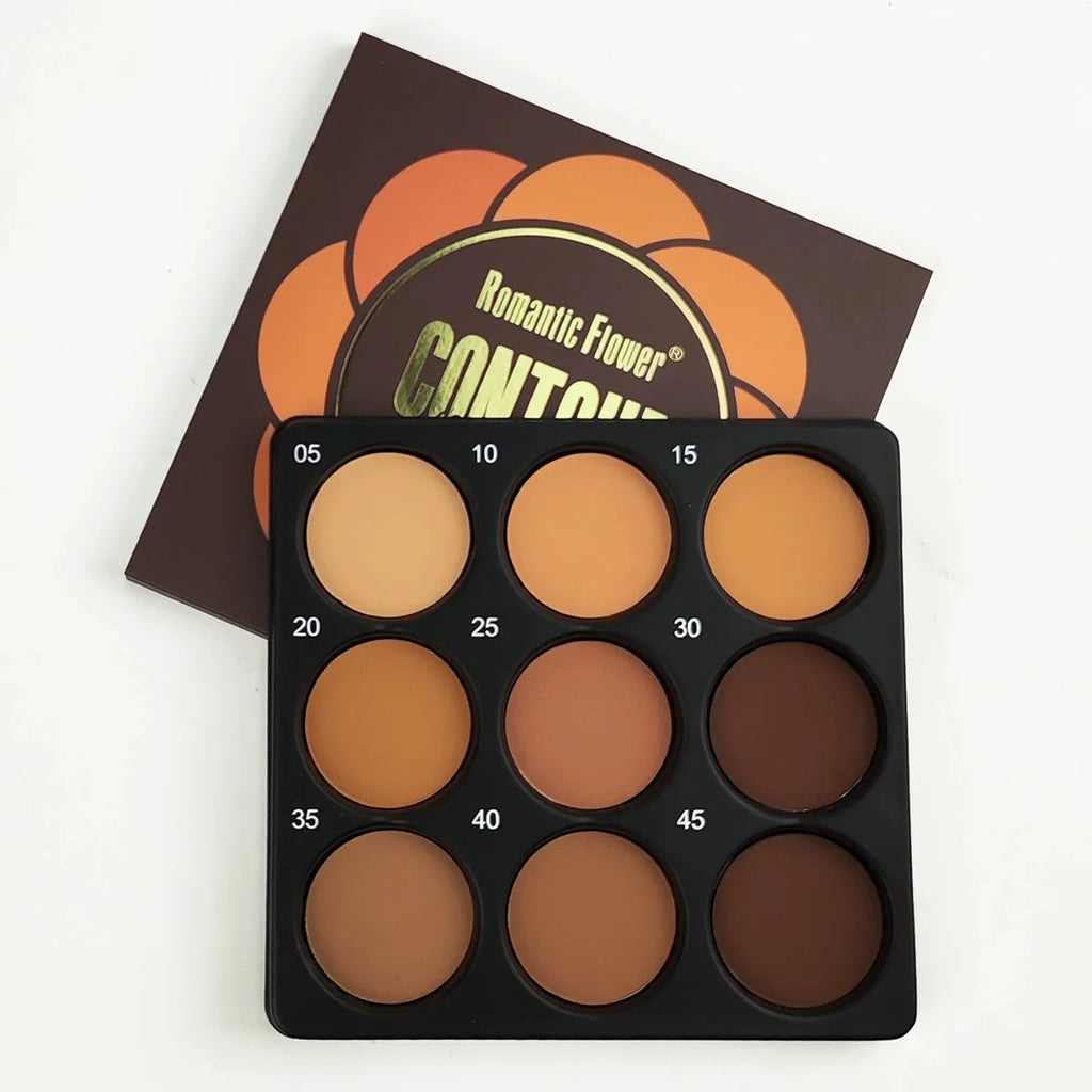 Dark matte eyeshadow palette with 9 waterproof colours and repair disk for punk and fashion makeup