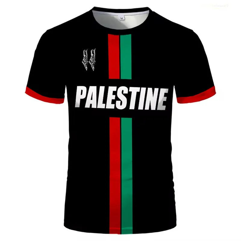 Football T-shirt with textured 3D printed patterns in black colour showing street fashion styling with half sleeves