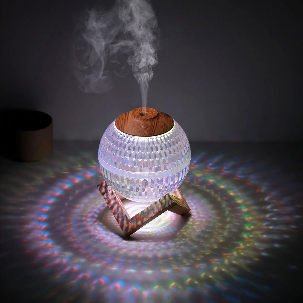 Crystal ball humidifier, round desktop model with USB cable, atmosphere sea light, 116mm size