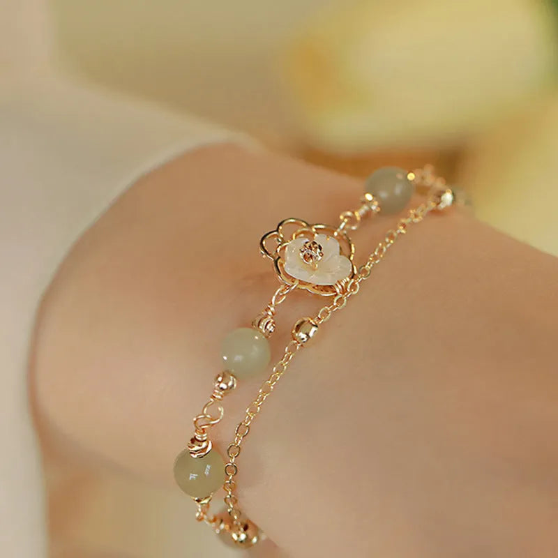 Yellow gold electroplated copper butterfly bracelet for women with geometry shape