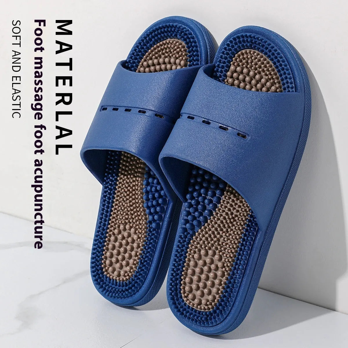 Non-slip ball massage sandals with grape particle texture, PVC upper and sole, available in multiple colours