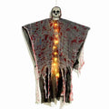 Blood-dyed luminous plastic skull hanging ghost Halloween ornament for outdoor display