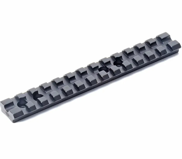 Black anodised aluminium Picatinny scope mount rail for shotgun with screws and Allen key