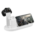 Black headphone charging stand with USB ports for charging three devices simultaneously