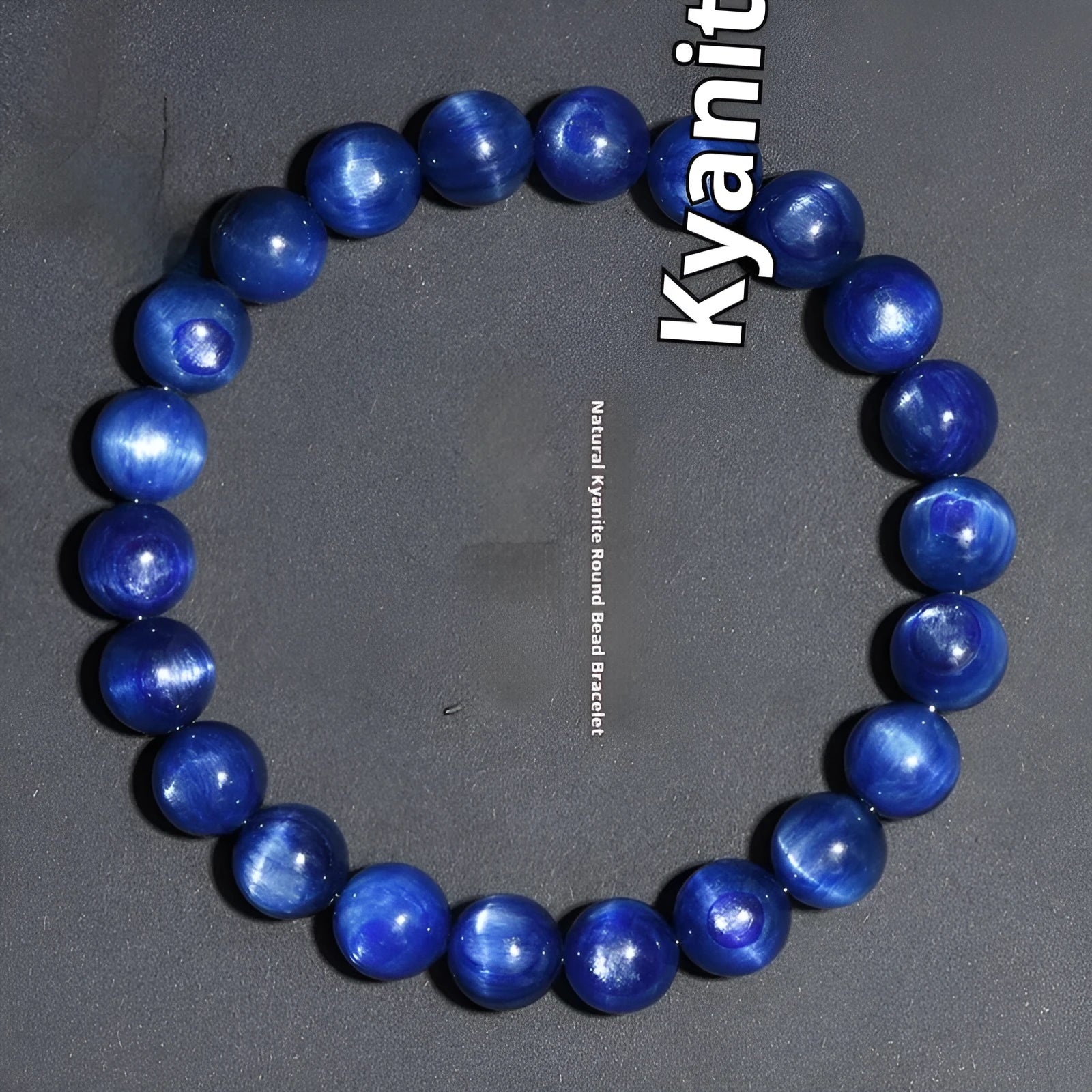 7A grade natural blue crystal bracelet with Ruyi charm and geometric design