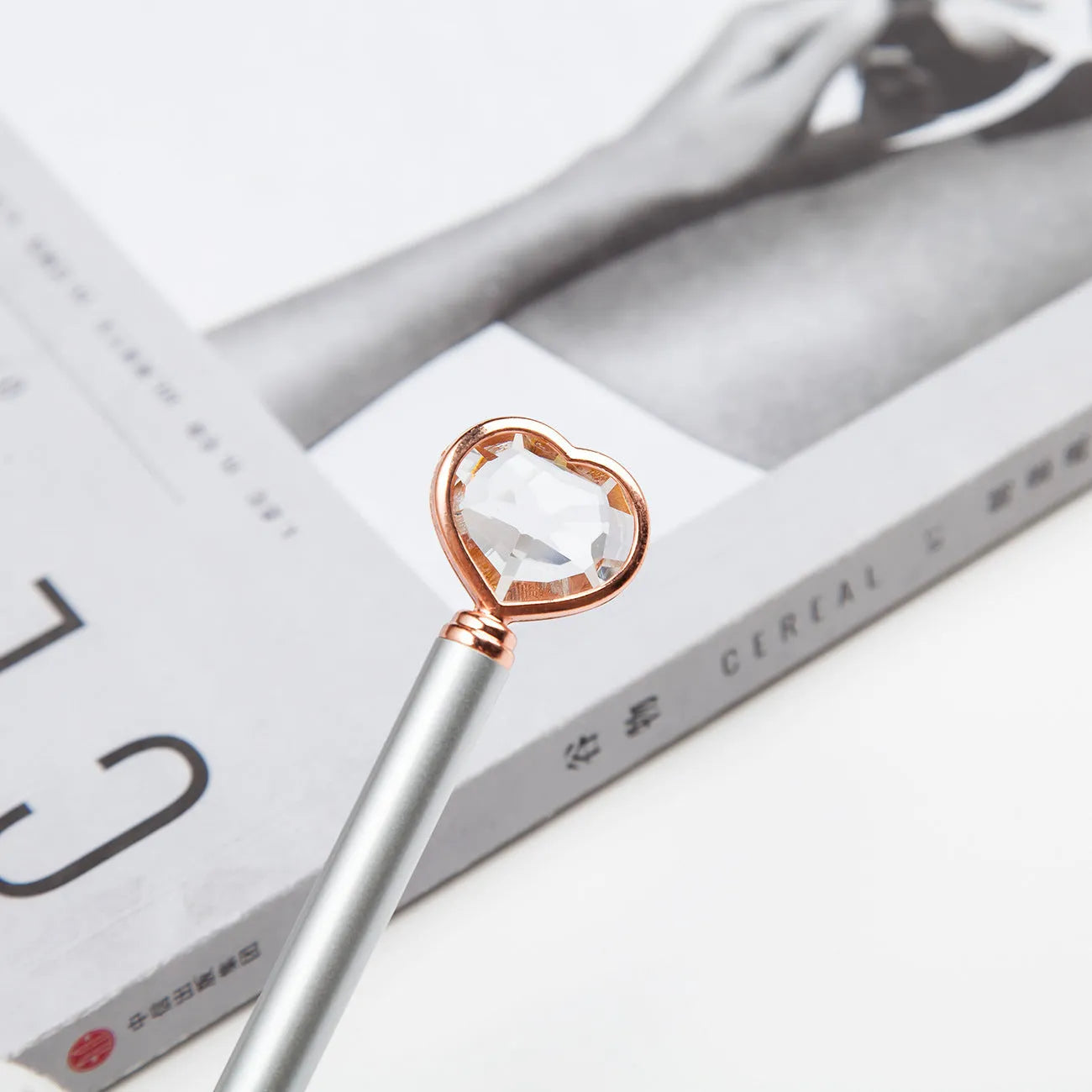 Creative crystal love ball metal pen in golden, rose gold and silver colour options