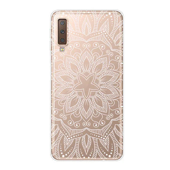 Soft silicone clear TPU phone case for A7 2018 with cartoon design in StyleA