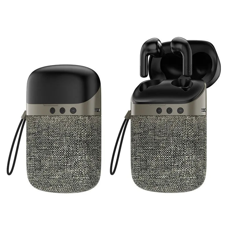 Bluetooth headset speaker two-in-one in-ear wireless earphone USB charging black blue gray