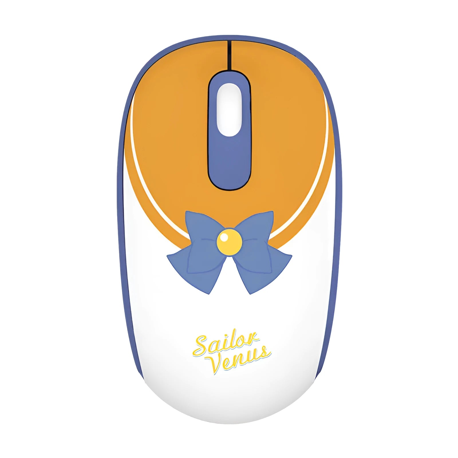 Pink Sailor Moon cartoon wireless mouse with USB receiver on a desk