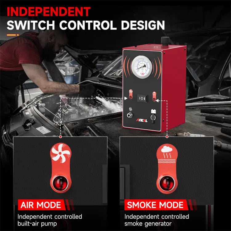 Red gas leak detector for automobile EVAP smoke leak detection with 12V power supply