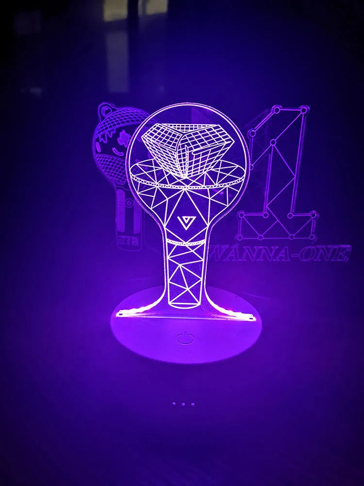 Acrylic transparent display stand holding BTS Light 101 Tower Gem building lamp