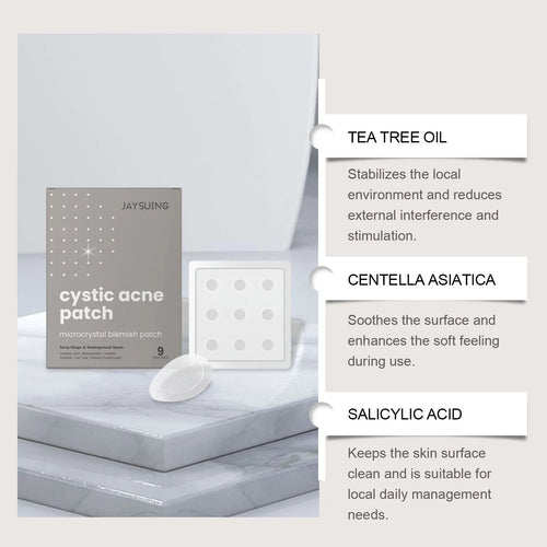 Nine acne repair microneedle patches with tea tree oil and Centella asiatica for spot treatment