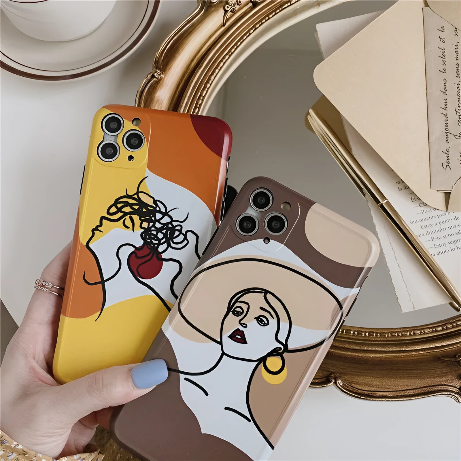 Orange yellow line painting cartoon design soft silicone iPhone case for Apple iPhone 11 Pro Max