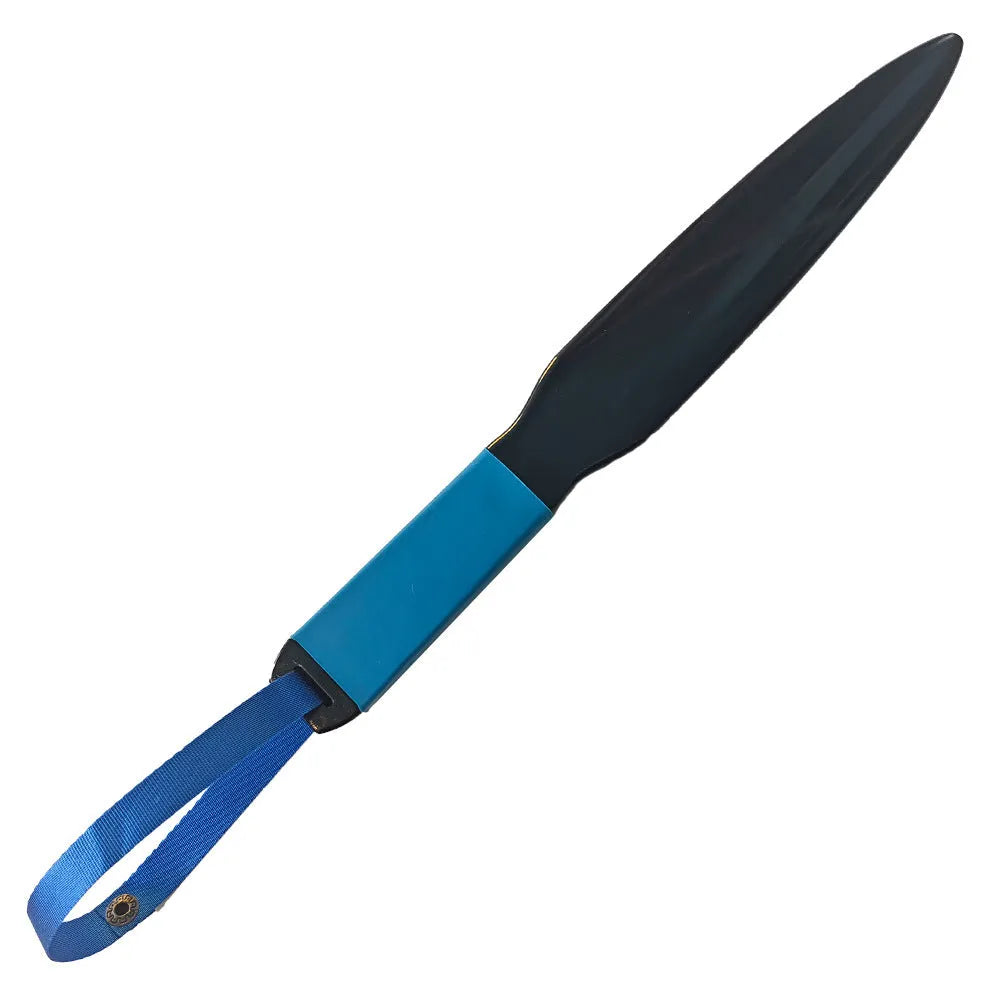 Blue handled nylon dog break stick training tool for small and medium dogs.