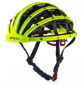 Foldio foldable bike helmet in black, folded view, multi-impact EPP liner and ABS shell, 56-62cm size