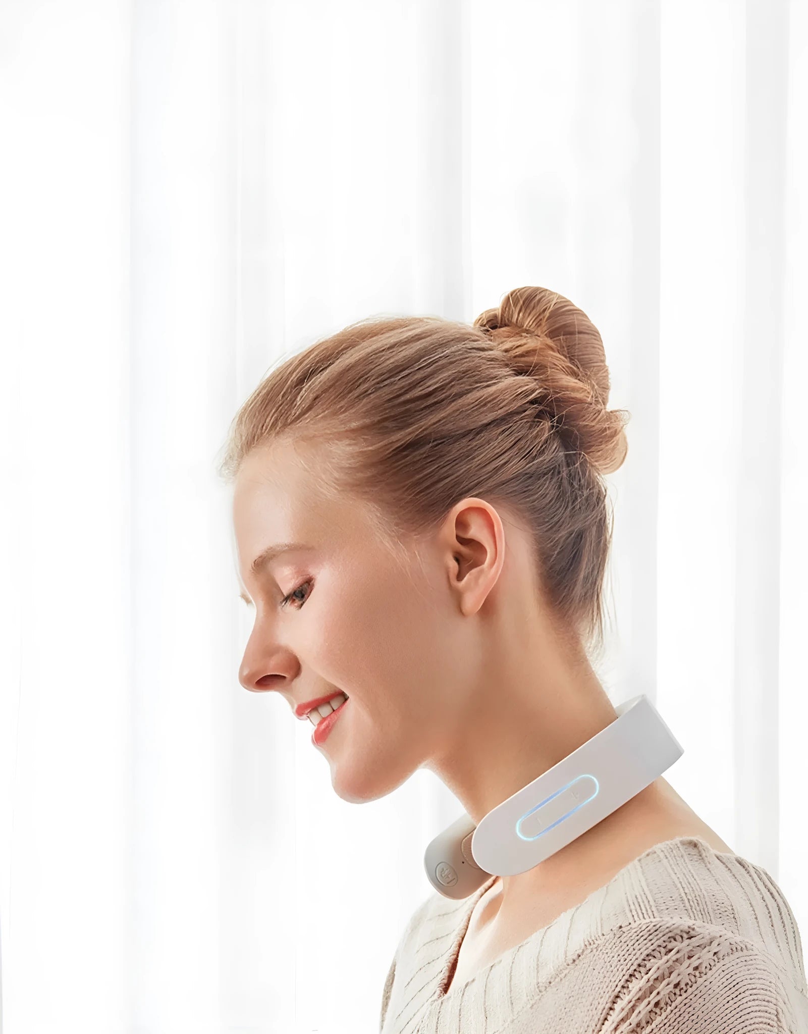 White full body electric acupressure massager with heat therapy for back, neck, and shoulder pain.