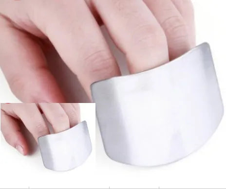 Stainless steel finger guard for kitchen vegetable cutting protection