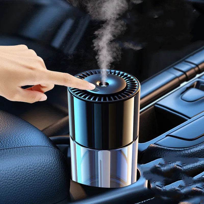 Compact plug-in USB spray perfume humidifier with glass perfume seat in multiple scent options