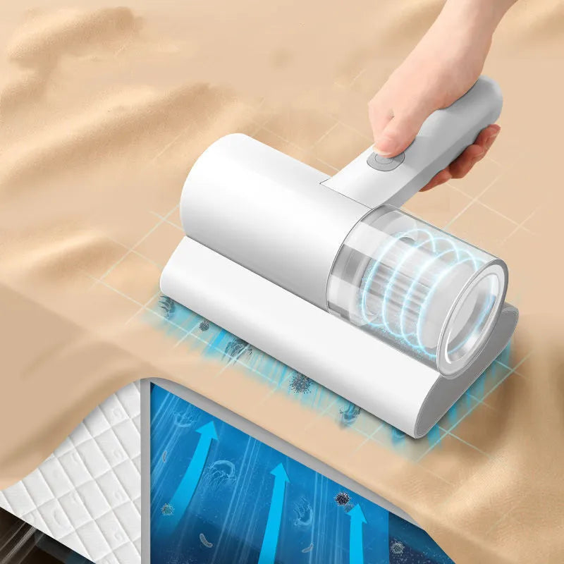White wireless mite removal instrument with UV sterilization and 300W vacuum for household bed cleaning