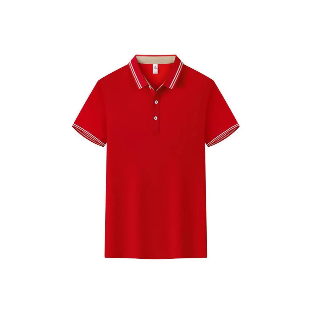 Men's slim fit cotton polo shirt with collar and short sleeves in multiple colour options