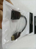 Black DisplayPort male to female extension cable with rotating DP busbar, 10cm length